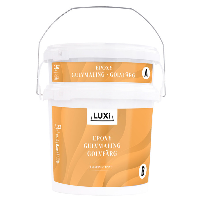 Gulvmaling 2K epoxy lysgrå 4 kg - LUXI®